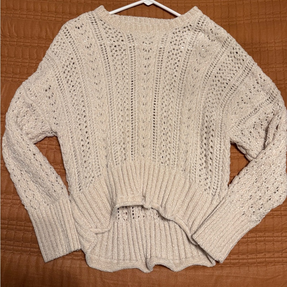 Altar'd State Ivory Textured Knit Sweater